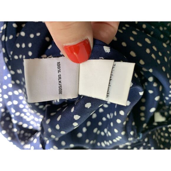 Diane Von Furstenberg DVF Eva Jumpsuit Small Blue Polka Dot Silk Sleeveless - Picture 14 of 16